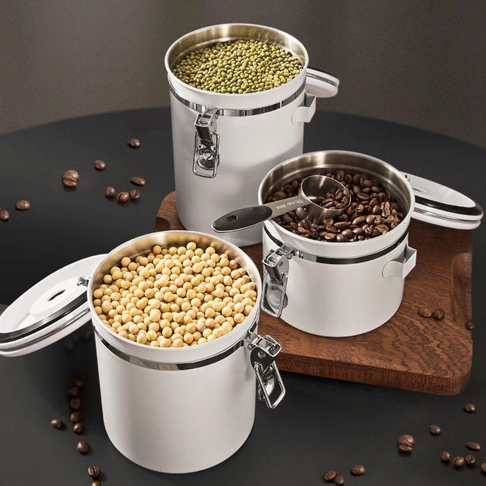Date Tracker Beans Storage Container Stainless Steel Food Storage Box Coffee Storage Jar  Tea