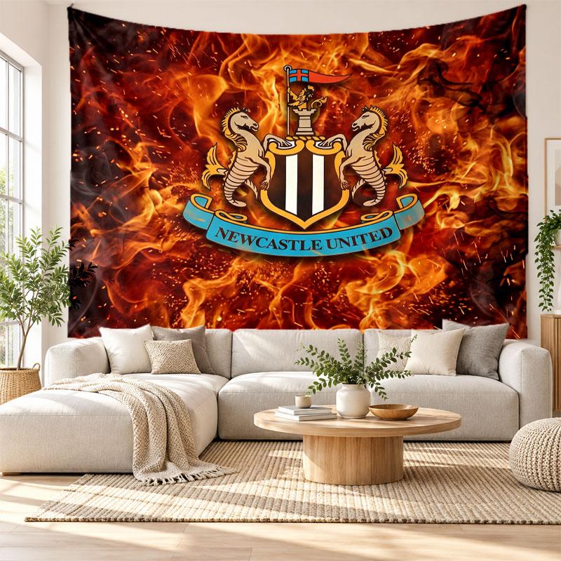 Newcastle United Football Wall Tapestry, Soft Fabric Wall Hanging, Decorative Backdrop For Bedroom Home Wall Art