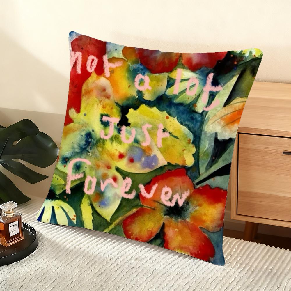 Cushion Cover Silky Short Plush Home Sofa Cushion Cover - Invisible Zipper Home Decoration Adrianne Lenker -Songs Album Art