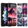 Розовый Закат Горы Жесткий ПК Чехол Для Телефона Для Samsung Galaxy Z Flip 7 6 5 4 Черный Чехол Для Galaxy Z Flip 3 Складной Fundas Оболочка