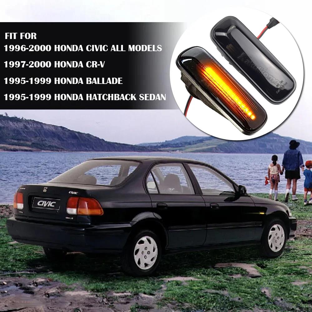 2Pcs Dynamic LED Side Marker Lights Turn Signal Indicator Car Accessories For Honda Civic EK 2/3/4dr Ballade CRV Prelude 95-99Turn Signal 2