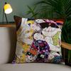 Gustav Klimt Oil Painting Pillow Case Safe Custom Photo Pillow, Anti-fade Brushed Fleece Cushion, Maternal & Infant Safe.