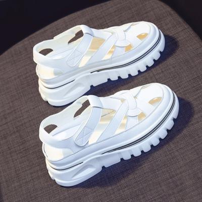 2024 Roman Wind Толстая подошва Нескользящие Сандалии De Mujer Hollow Универсальные Римские Туфли Модные Пляжные Сандалии Для Отдыха Tide Кроссовки