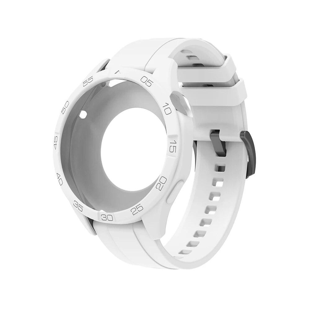 Чехол + ремешок 2 в 1 для Huawei Watch GT 4 46 мм, высококачественный силиконовый защитный чехол для часов и ремешок, один цветной ремешок для часов, чехол