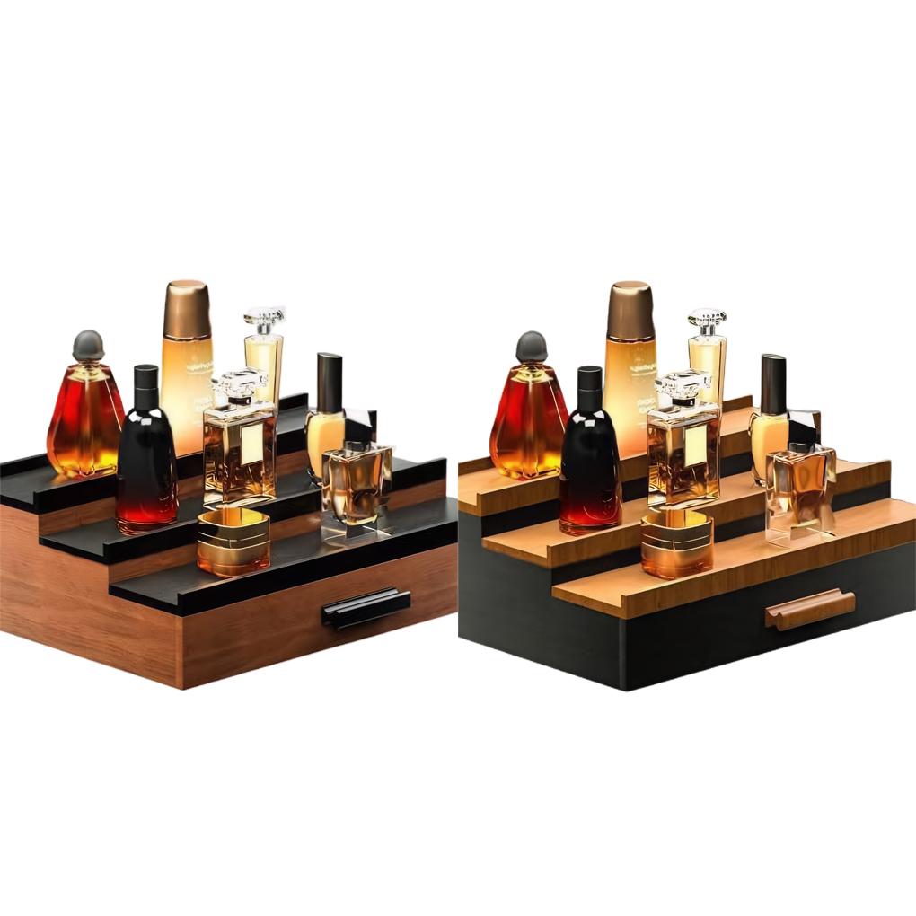 Деревянная подставка для одеколона, органайзер с 3 ярусами, ящик для хранения парфюмерной коллекции, мужские аксессуары для спальни