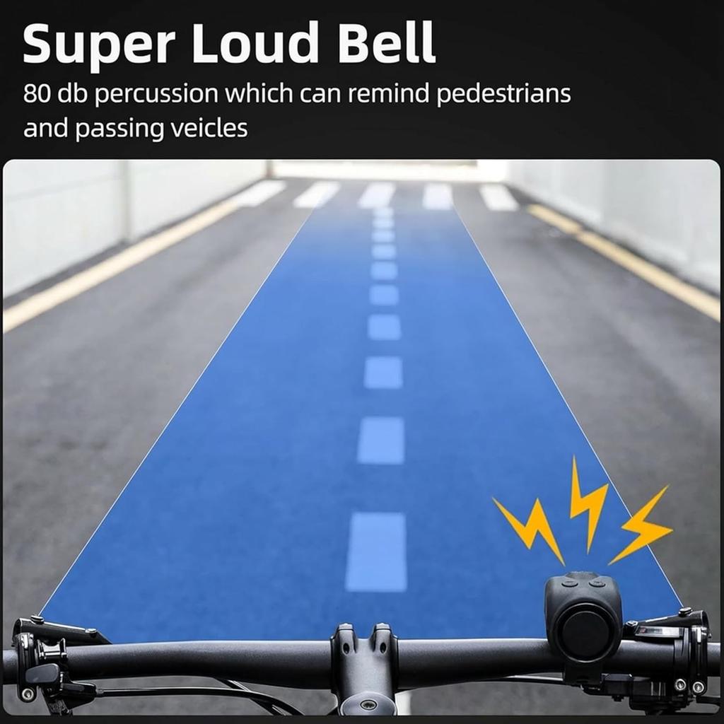 Electronic Bike Horn 120DB Fish - Shaped Mountain Bike Bells for Adults, Road Bicycle Bell with 4 Sound Modes and Waterproof,Fits 22.2-31.8mm