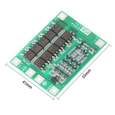 Плата защиты ячеек Li-ion 3S 40A Улучшенная версия Защитная плата BMS для литиевых батарей для
