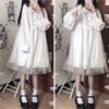 White Kawaii Lolita Dress Women Long Sleeve Chiffon Patchwork Midi Dresses Japanese Sweat Girls Robe Preppy Style Outfit
