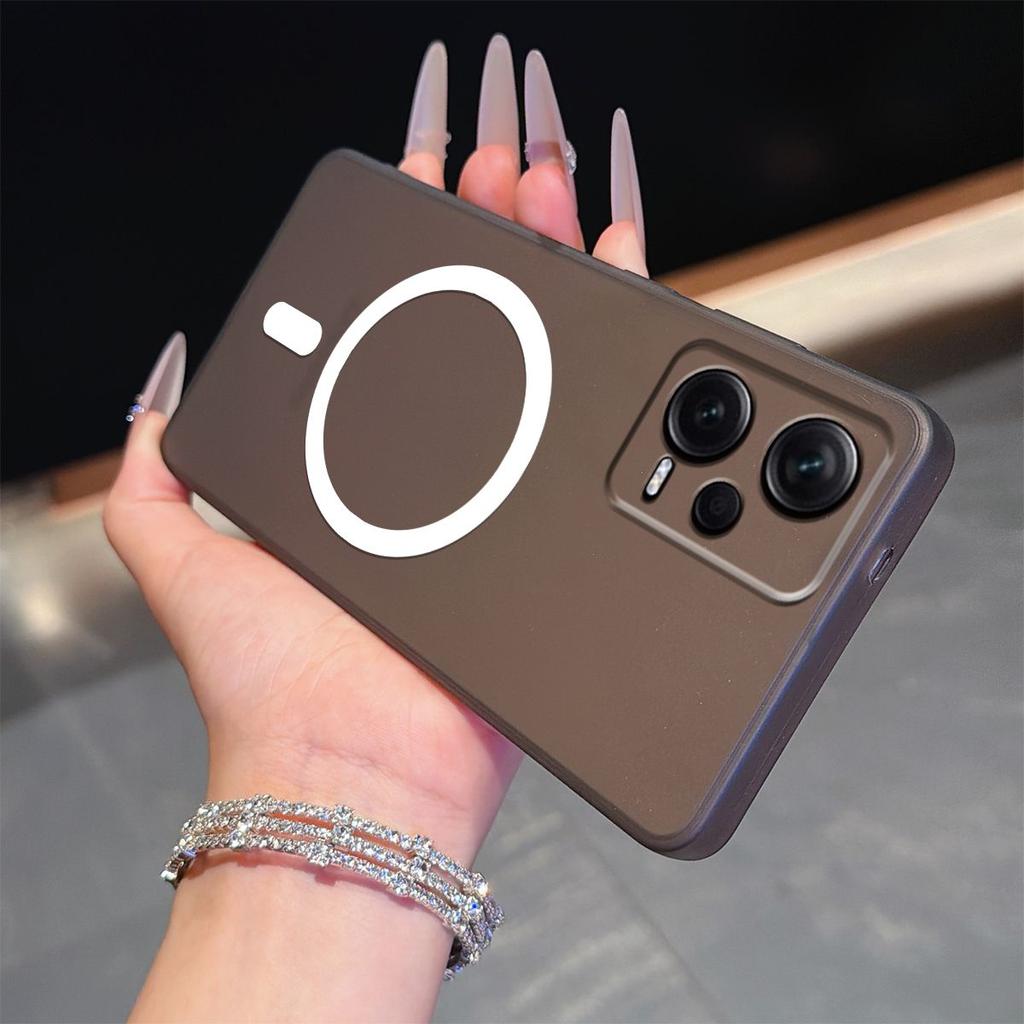 Матовый полупрозрачный магнитный чехол для телефона для Xiaomi Redmi Note 12 Pro+ 5G, 12 Pro 5G Мягкий ТПУ Ударопрочный чехол