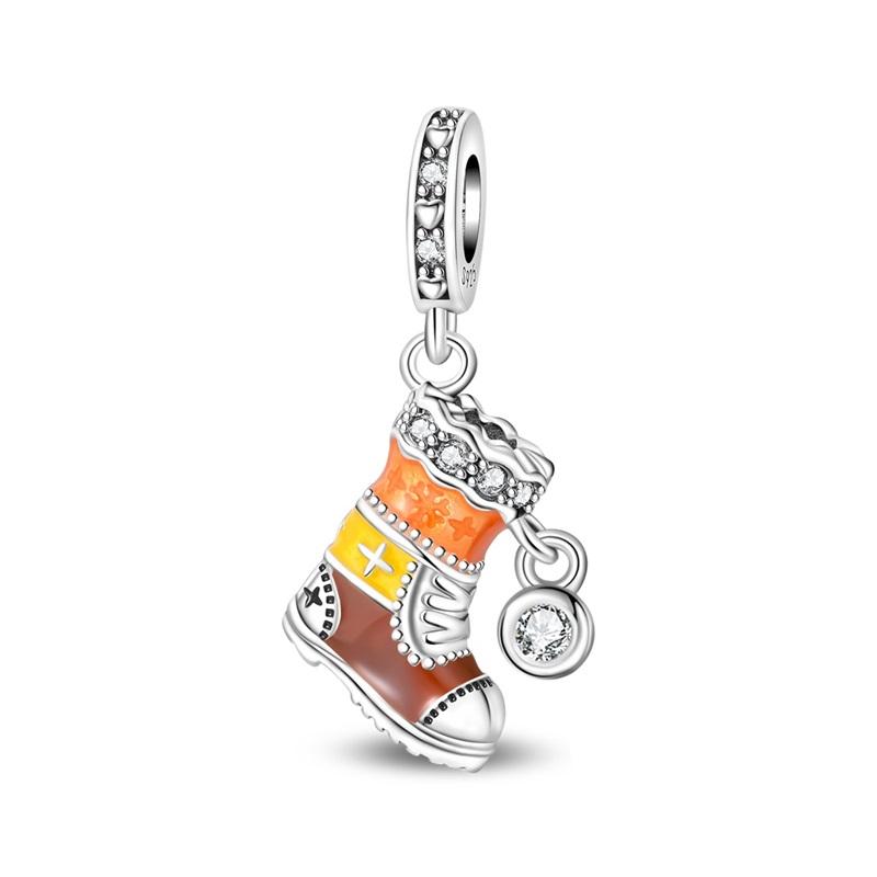 Зимний Медный Санта Снеговик Рождественская Елка Вращающаяся Снежинка Подходит Оригинальные Аксессуары для Браслета Рождественский Праздничный Подарок