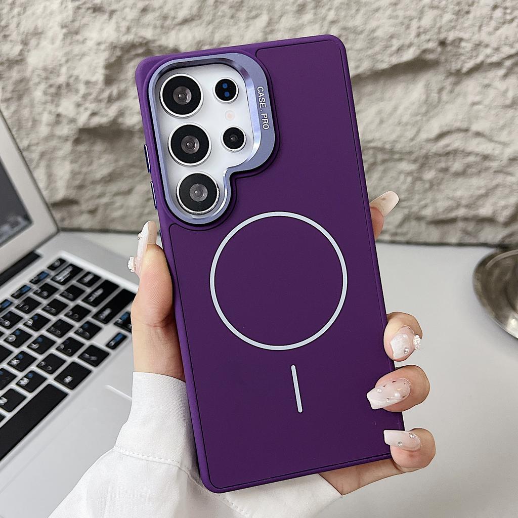 Suitable for Samsung S25ultra Mobile Phone Case Magsafe Magnetic S24 S25 Business S24ultra Lens Holder