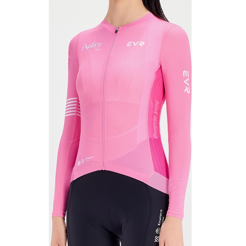 Womens Cycling Jersey Long Sleeve Breathable Bike Shirt With Print Design Road