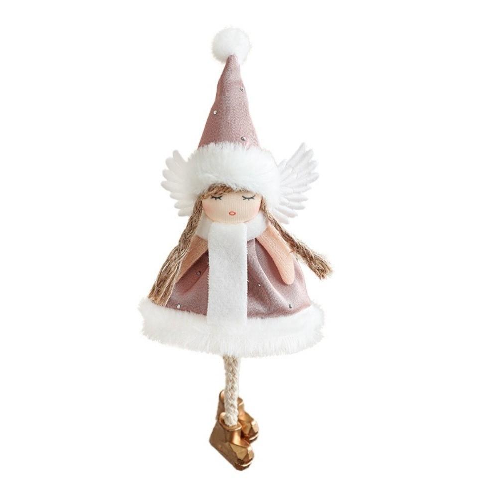 Wings Girl Angel Dolls Pendants Shiny Sweet Christmas Decoration Plush Christmas Tree Ornaments Thanksgiving Decoration