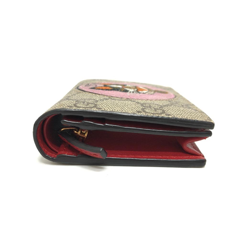 GUCCI 506277  GG Supreme BOSCO Wallet CompactWallet Folded wallet Beige/Red
