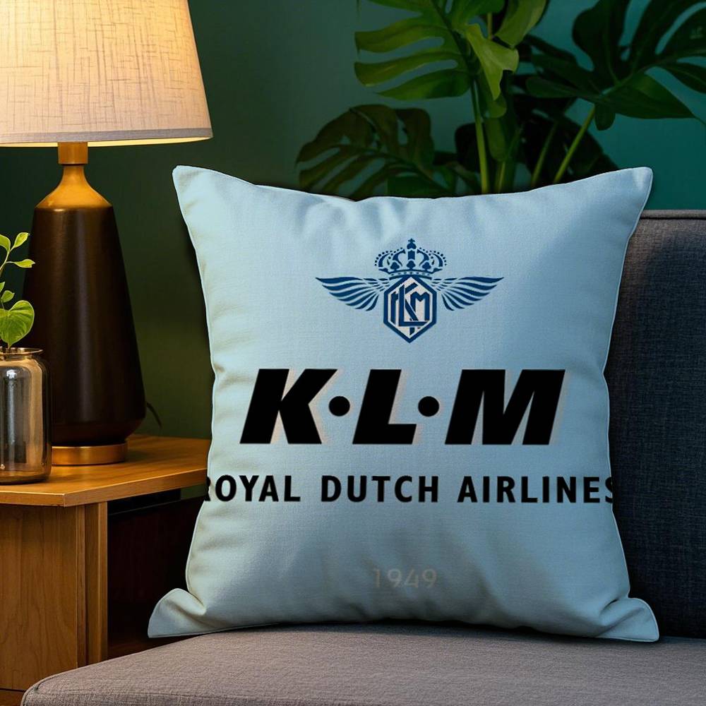 Нидерланды K-Klm R-Royal Dutch Airlines Наволочка Плюшевая Ткань Мягкая Двусторонняя Печать Чехол для Подушки Дивана Декоративные Наволочки