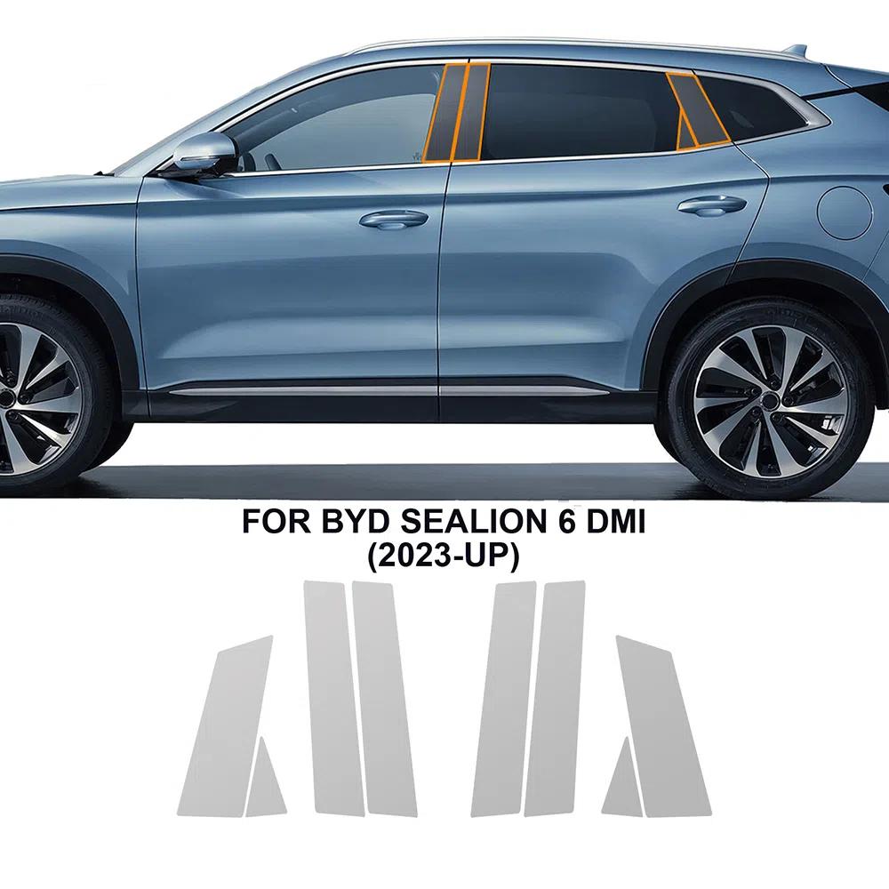 Для BYD SEALION 6 DMI 2024 Пленка для фар и зеркал заднего вида, защитная пленка для стоек B и C, TPU, предварительно вырезанная, антицарапающая, самовосстанавливающаяся, прозрачная