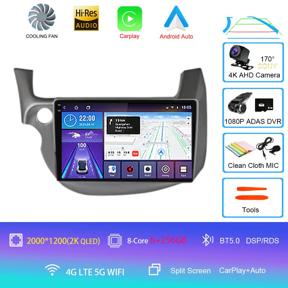 Android14 video Player Car Stereo Radio Multimedia Wireless Carplay Android Auto For HONDA FIT JAZZ 2008 - 2013 AUto GPS WIFI+4G