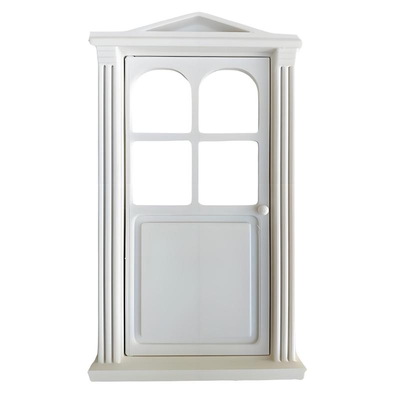 Retro Style 1/12 Scale Dollhouses Bathroom Classical Door Bathroom For DIY Room Decorations
