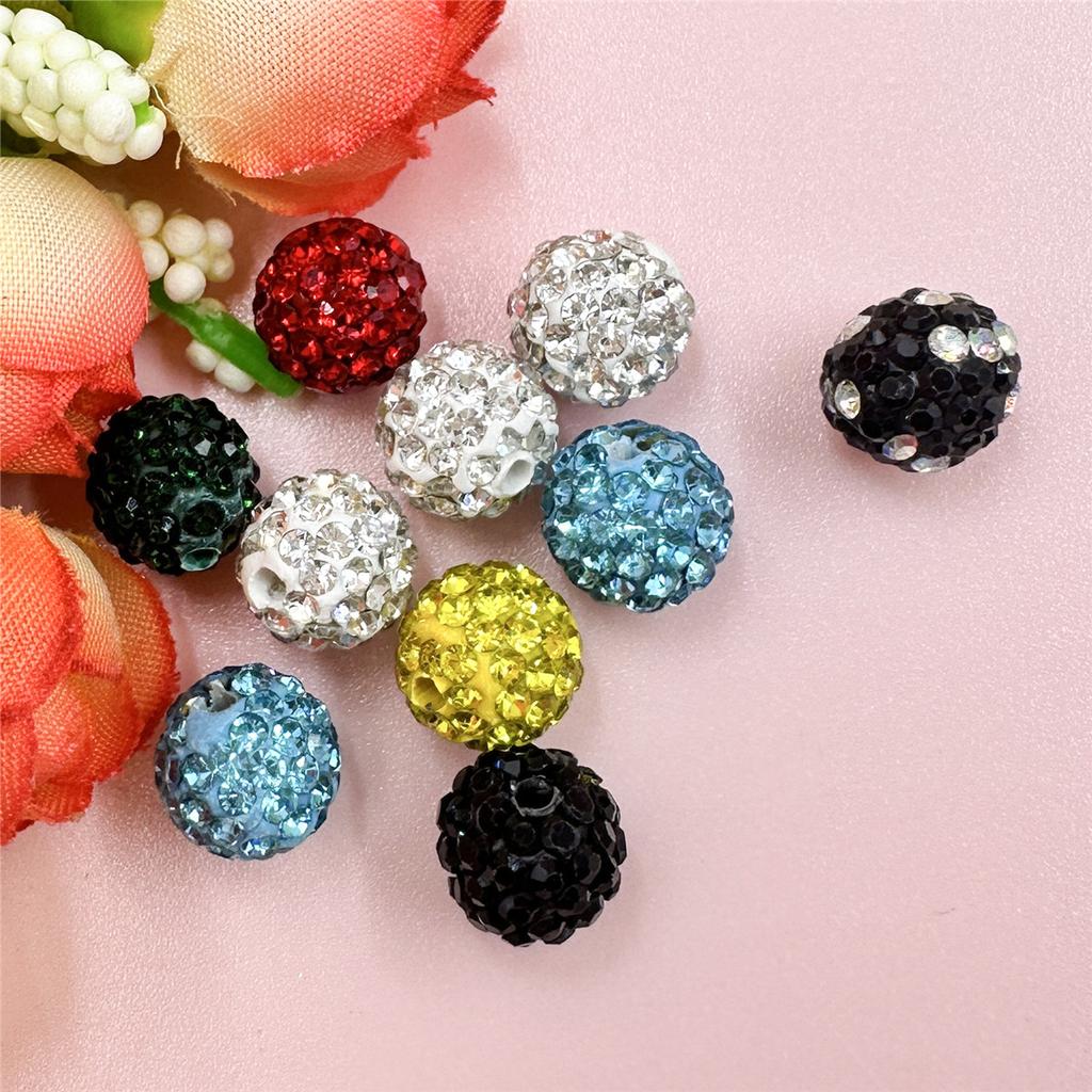 10mm Rounddiscoball Spacerbead Rhinestone Disco Czech Crystal 30pcs Pave Clay  Beads