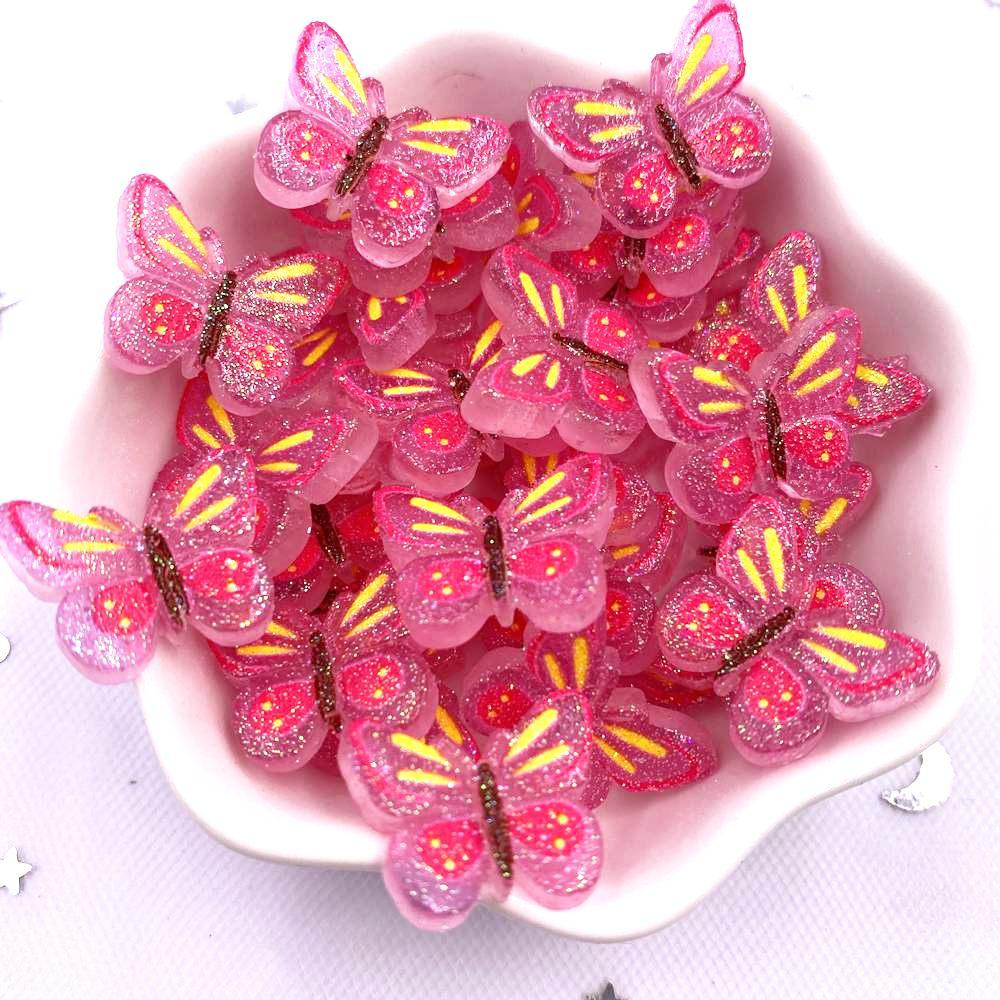 20 шт. блестящие красочные разноцветные подвески-бабочки с плоской задней частью, стразы, аппликация для скрапбукинга, сделай сам, фигурки, декор, поделки