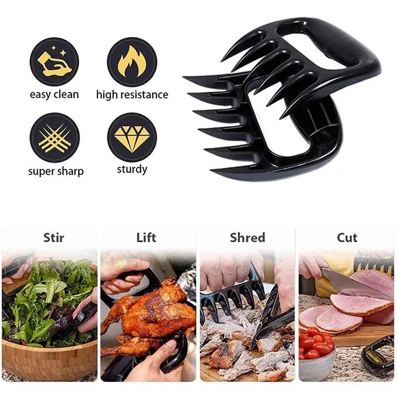 BBQ Accessories Meat Shredder Strong Pulled Pork Puller BBQ Fork Bear Claw Fruit Vegetable Slicer Cutters Cooking Tools