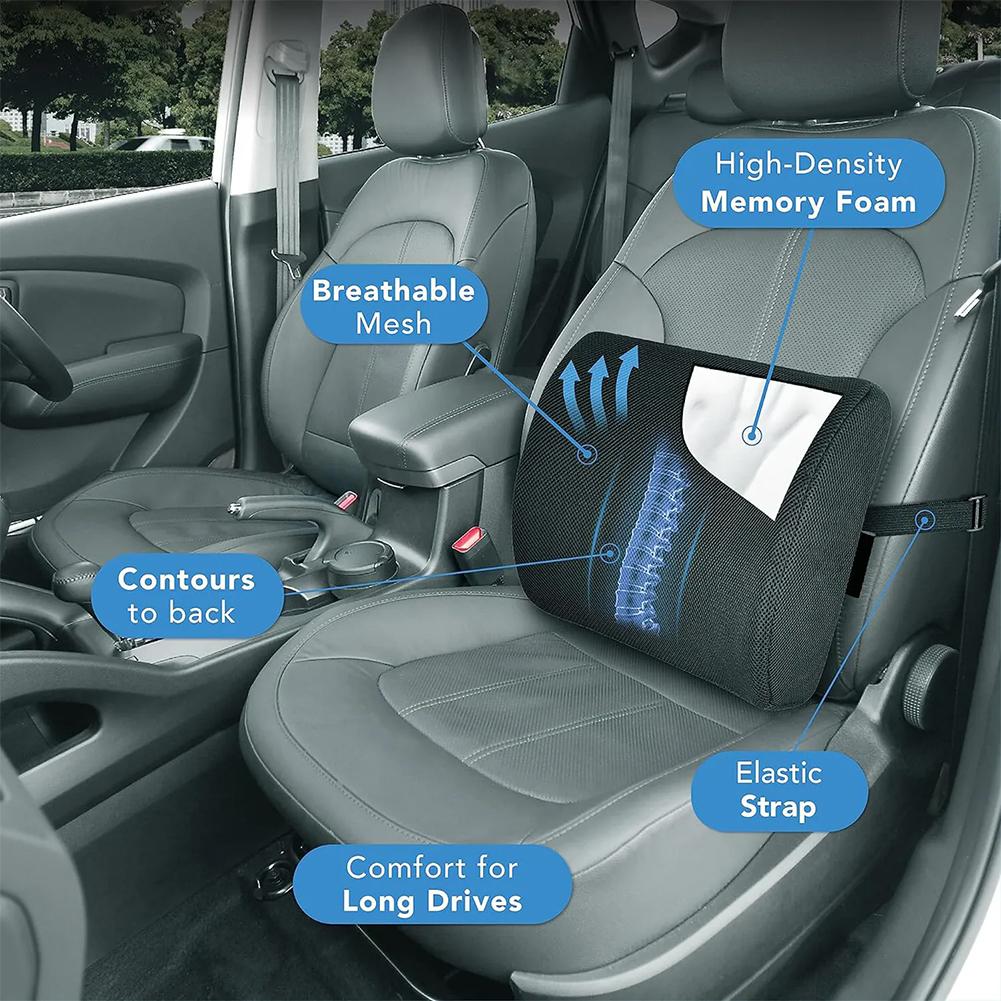 Поясничная поддержка для автомобиля Офисная подушка Поясничная подушка Медленно восстанавливающееся кресло EAFC 1 шт. Мягкая пена с памятью Сиденье автомобиля Зимние подушки Поясничная