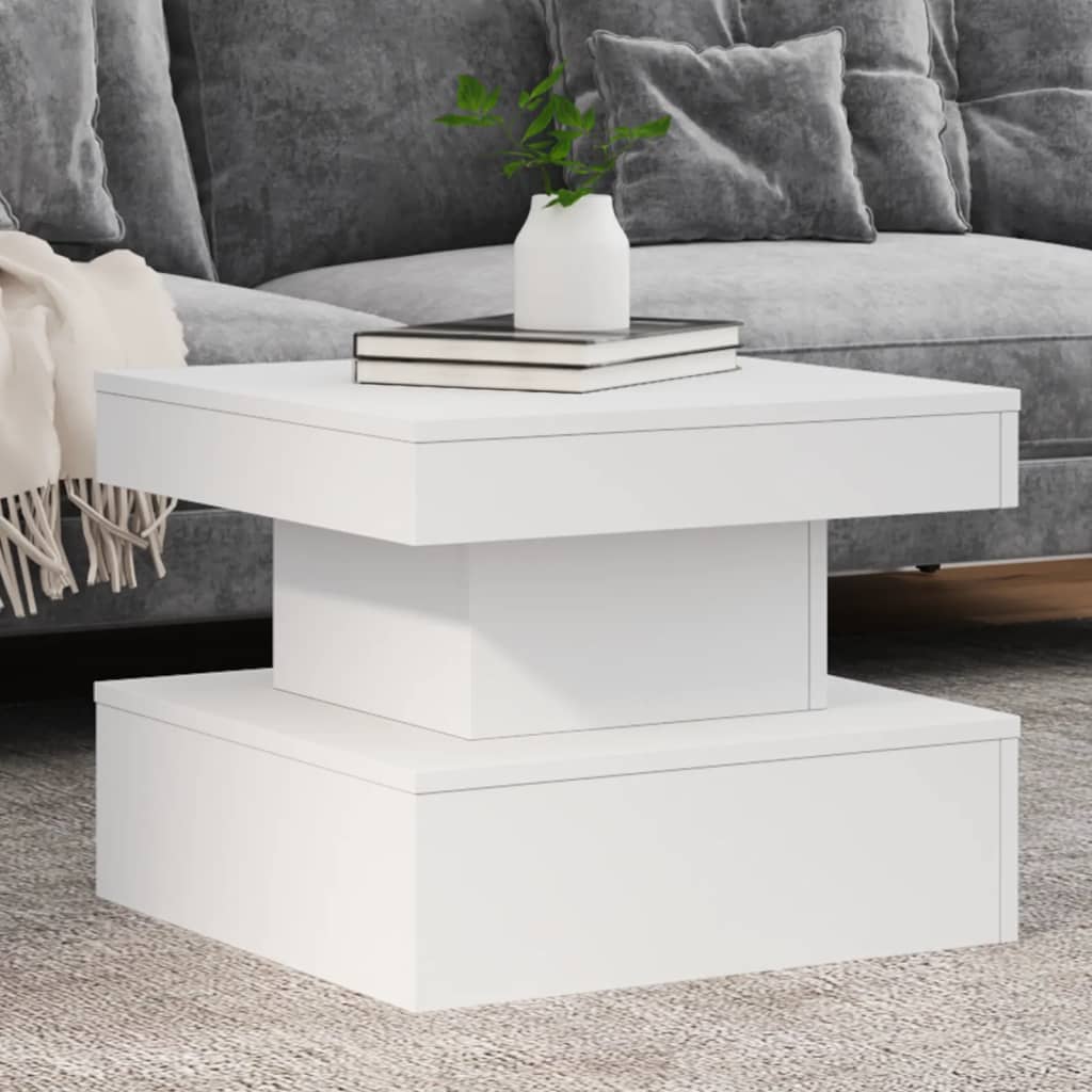 LED Coffee Table White 50 x 50 x 40 cm