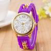 Women Silicone Roman Literally Fake 3-eyed Lady Chain Watch Fashion Wristwatch