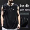 2024 Мужской летний быстросохнущий жилет Ice Silk - свободная спортивная футболка без рукавов