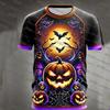 Halloween T-shirt Men's and Women's Short Sleeved T-shirt Pumpkin 3D Printed T-shirt Harajuku T-shirt Halloween T-shirt