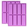Rectangular Silicone Baking Mold 8 Cavity Energy Bar Maker Ice Cube Tray Loaf Pan  Bread