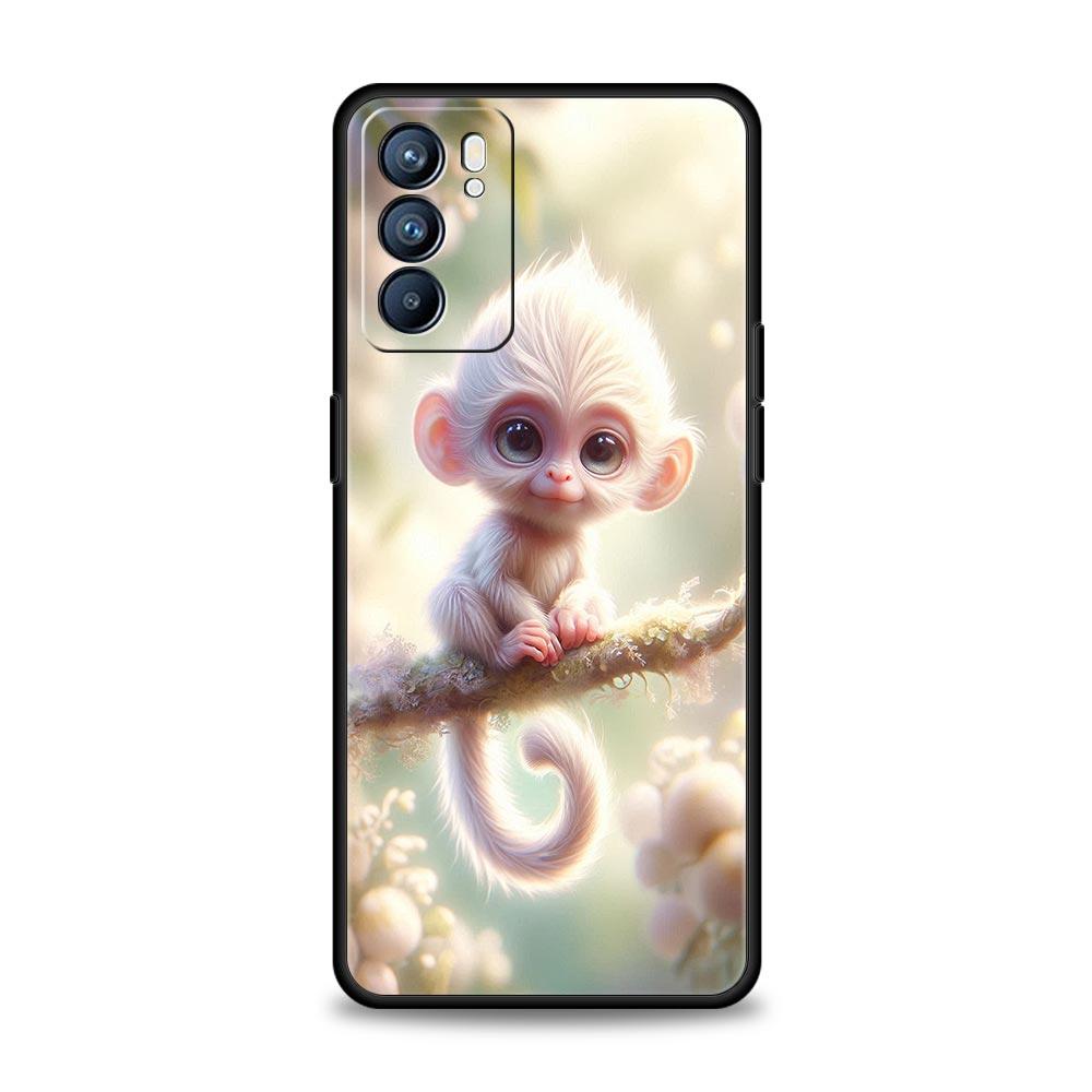 Чехол для телефона с обезьяной и бананом для Oppo A17 A31 A54 A57 A78 A79 A98 Find X5 X6 Reno 6 7 8 10 11 12 13 F Pro 5G Мягкий ТПУ Чехол Сумки