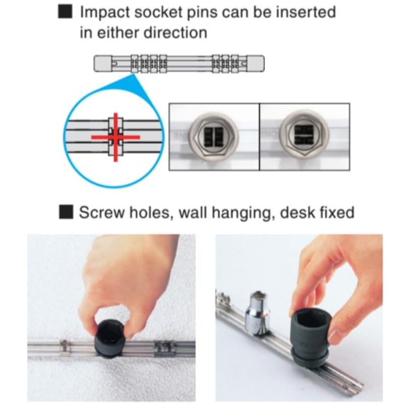 TONE SH2312 Алюминиевый держатель для торцевых головок с 12 вставками, 9,5 мм (3/8") Драйв,