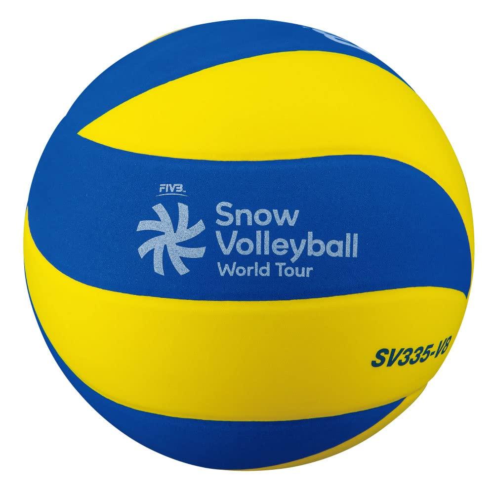 MIKASA Мяч для волейбола на снегу сертифицирован на международном уровне. Рекомендуемое внутреннее давление. Желтый/синий SV335-V8 0,200 кгс/см2