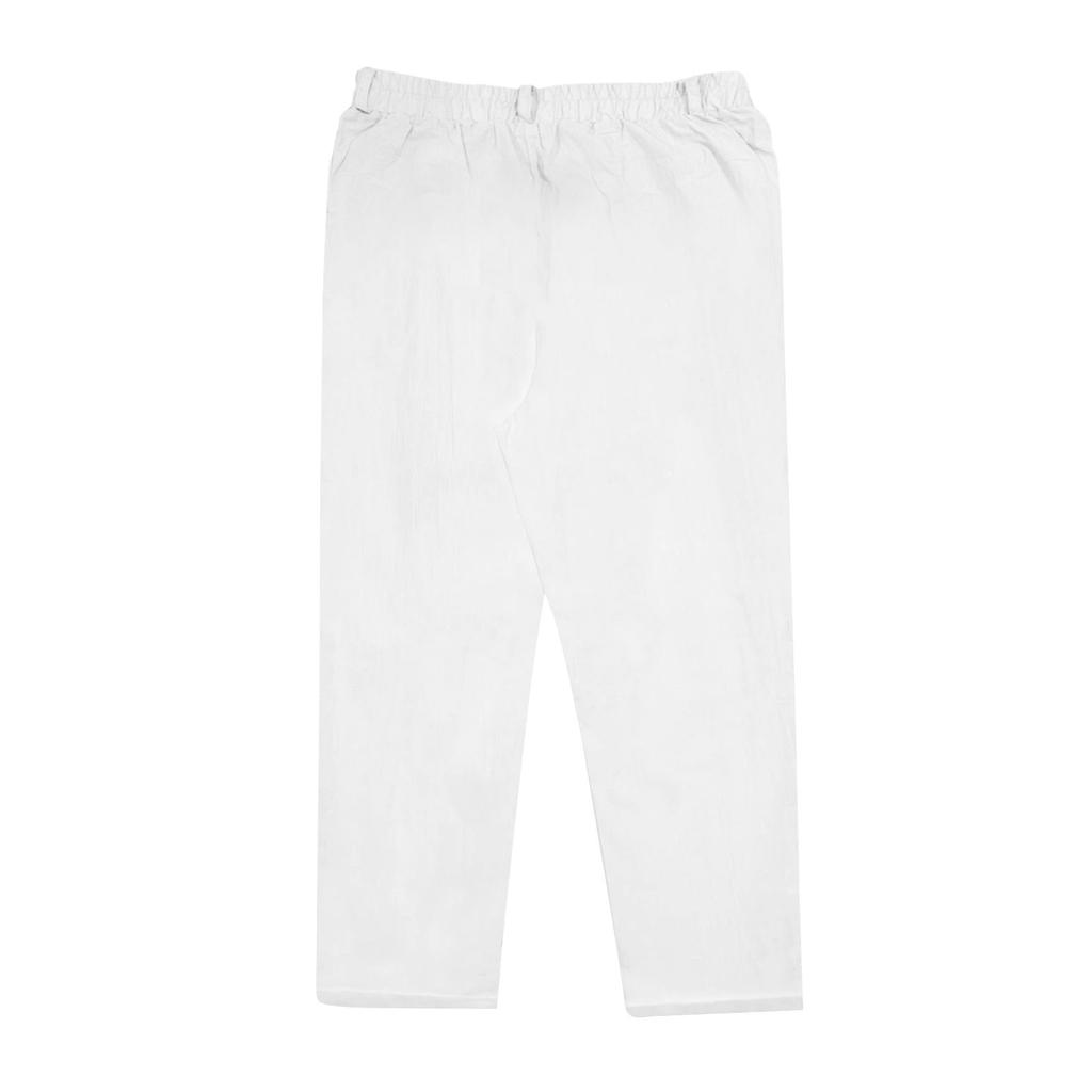 Мужские повседневные свободные и удобные повседневные брюки, хлопковые льняные брюки с пуговицами