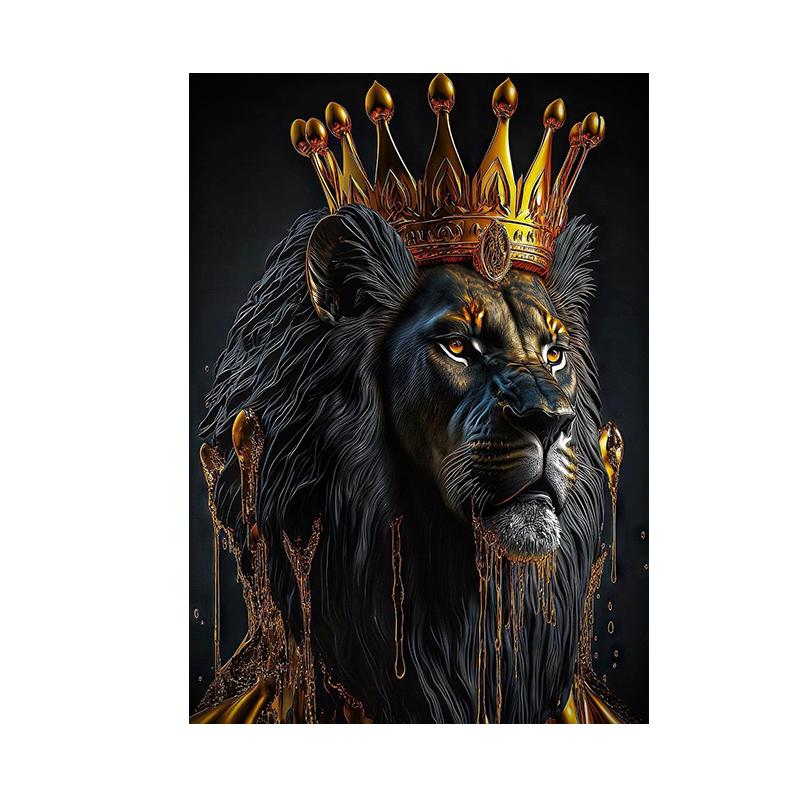 Лев настенная живопись холст стерео эффект абстрактный плакат с изображением животных и принты украшение стены картина для гостиной домашний декор