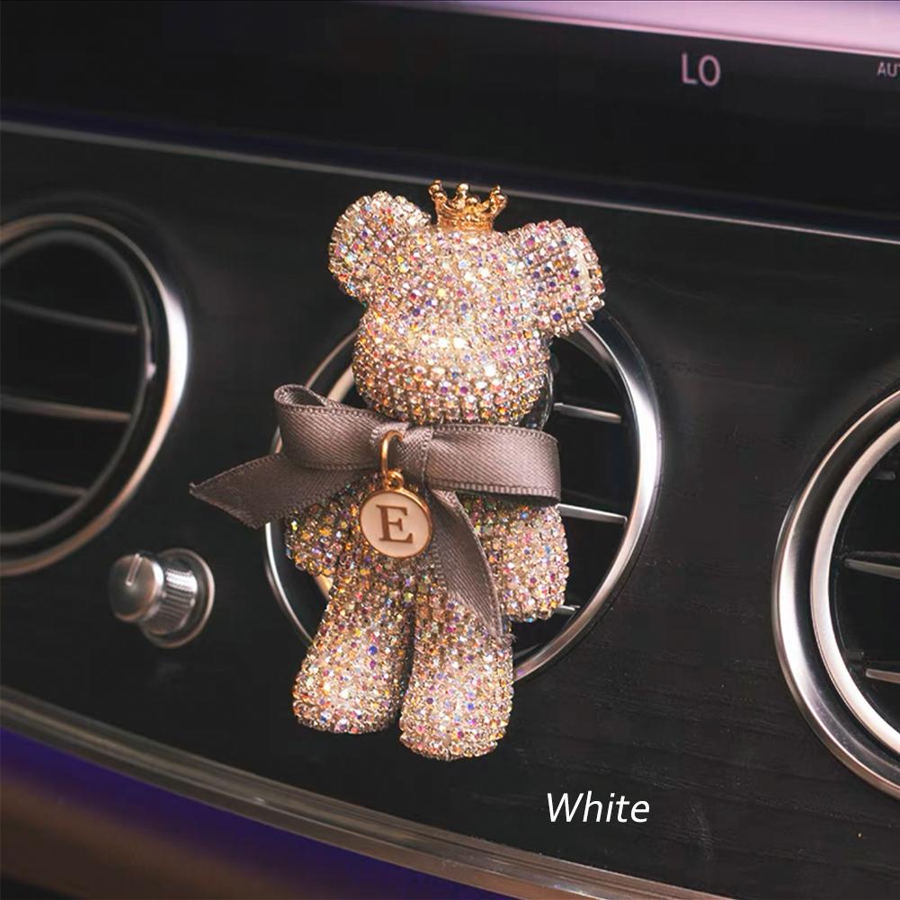 Мультфильм Алмазный Кристалл Лук Медведь Автомобильный Подвесной Зеркало Подвесные Украшения Украшения Для Интерьера Автомобиля Женские Аксессуары