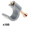 Lot de 100 crochets de fixation Ø10mm - Gris - Zenitech
