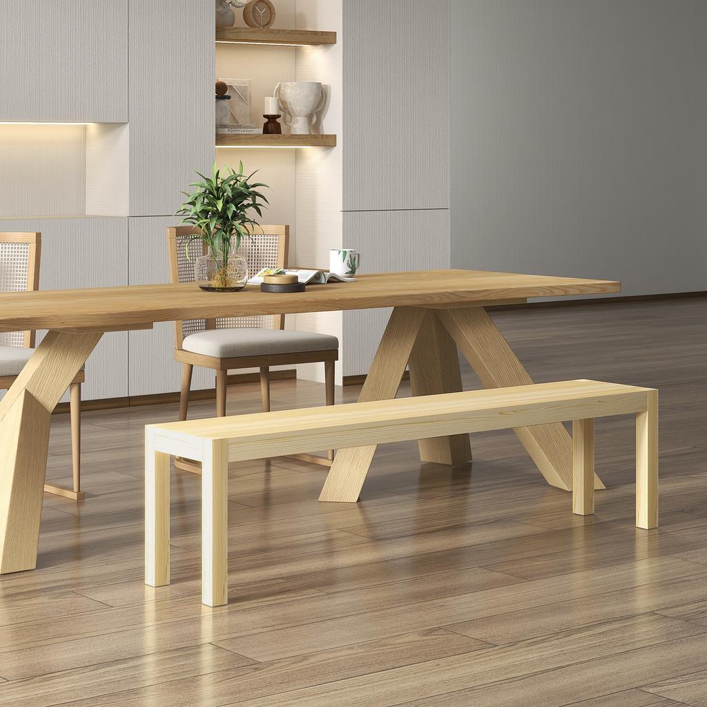 Bench, seating for 3 people, up to 330 kg, pine wood, 175x33x45 cm