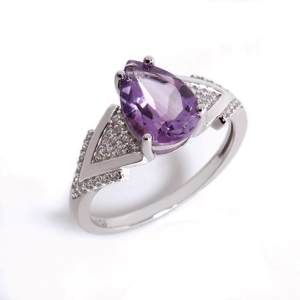 Великолепный февральский камень, натуральный аметист, комплект из серег и колец из серебра 925 пробы, легкие роскошные женские украшения