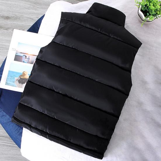 Осенне-зимний мужской жилет, однотонный утолщенный воротник-стойка на молнии, приталенная куртка без рукавов для повседневной носки