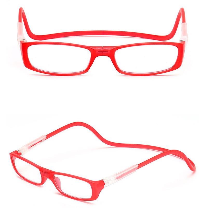1pc Reading Glasses Portable For Parents Seniors Anti-lost Presbyopic Glasses Unisex Hanging Neck Magnet Adjustable Unique