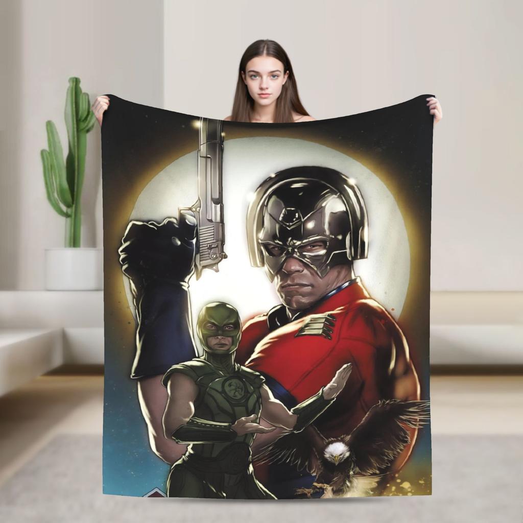 Adrian Chase Vigilante Peacemaker Flannel Blanket Soft Warm Bedding Throws for Home Decor Airplane Bedspread Sofa Bed Cover
