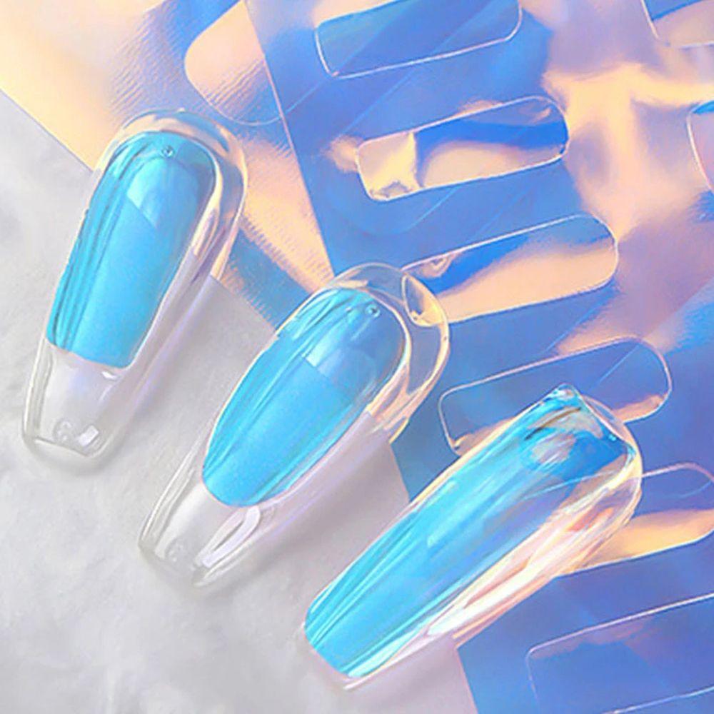 Украшение Маникюр Лазерные Ногти Пленка Ноготь Кубик Льда Наклейка 3D Целлофановая Бумага Аврора Ногтевые Фольги