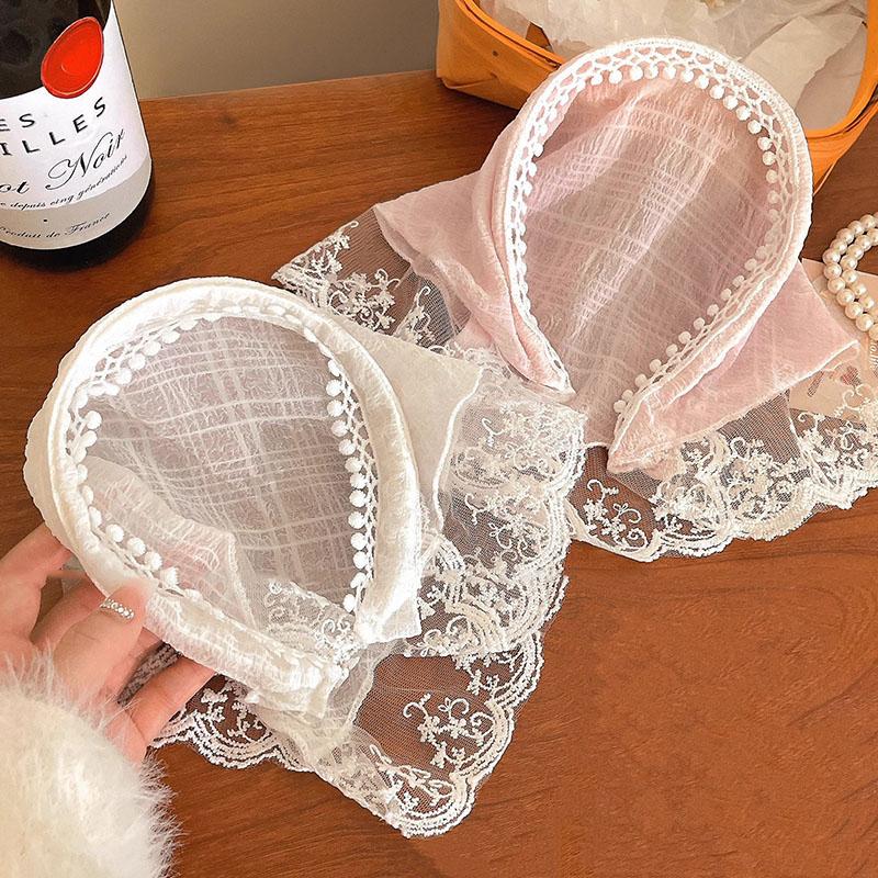 Корейский Ins кружевной шарф для волос повязка для женщин ретро треугольный обруч для волос повязка на голову платок повязка на голову французская дорожная повязка на голову