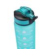 AU 1000ml Fitness Cups Leakproof with Time Scale for Camping Running (Green)