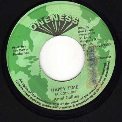 7-дюймовая пластинка ANSEL COLLINS Happy Time NONE Oneness 1986 Ямайка Регги Ска Даб Б/у