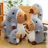 Shark Capybara Plush Toy - Large Cute Animal Doll Pillow for Children and Girls