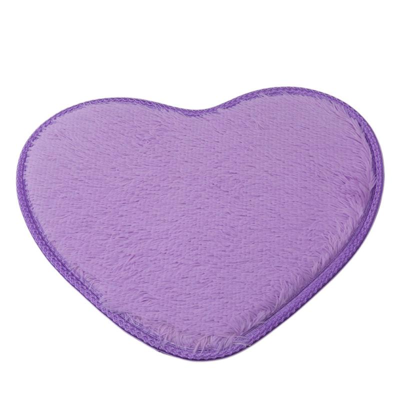 26*37cm Love Heart Shaped Doormat Non-Slip Soft Push Floor Mat Bathroom Floor Area Rug For Living Room Mats Faux Shaggy Carpets