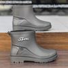 Men's Rain Shoes Short Non-slip Closed Rain Boots Velvet Water Boots Kitchen Work Water Shoes Short Rubber Shoes